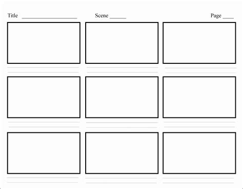Template For Storyboard