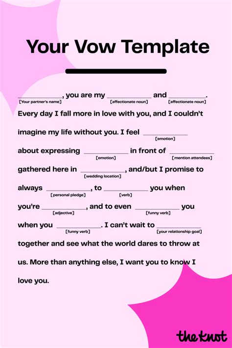 Template For Wedding Vows