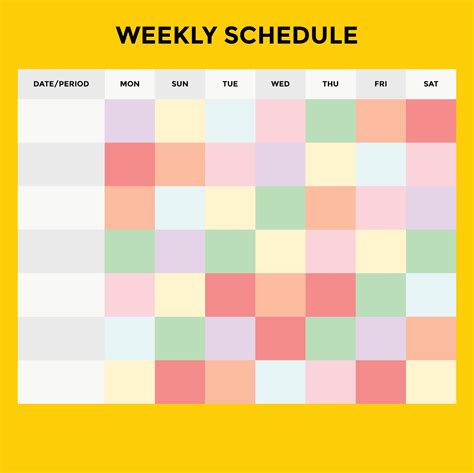 Template For Weekly Schedule