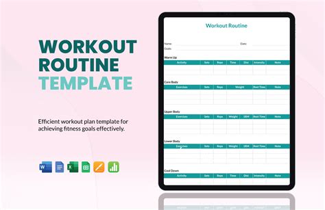 Template For Workout Routine