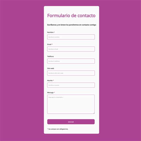 Template Formulario Html