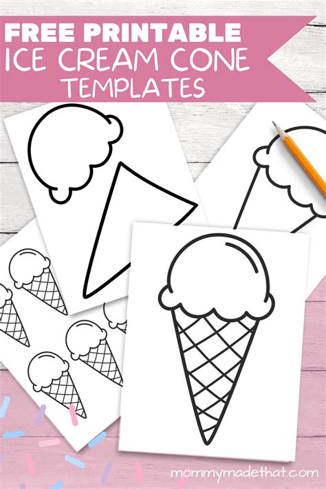 Template Ice Cream Cone