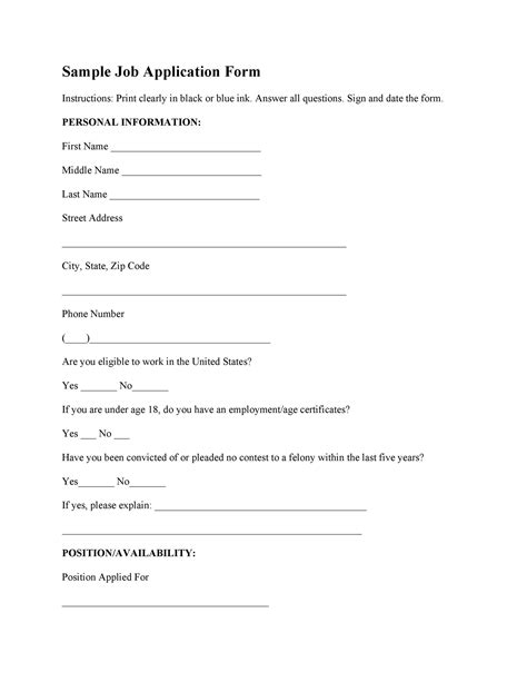 Template Job Application