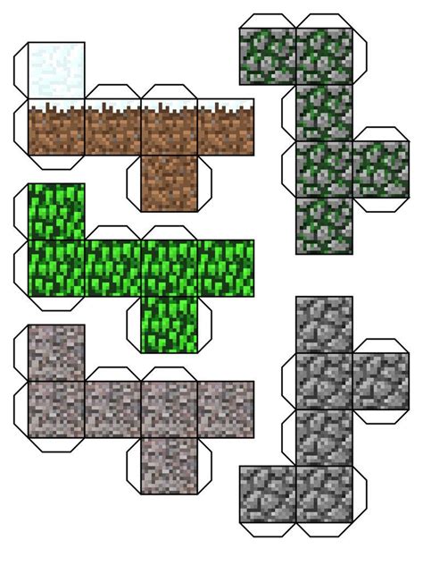 Template Printable Minecraft Papercraft Blocks
