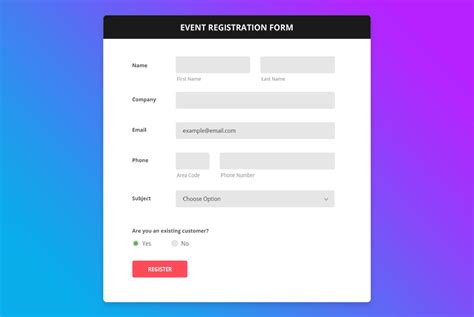 Template Registration Form