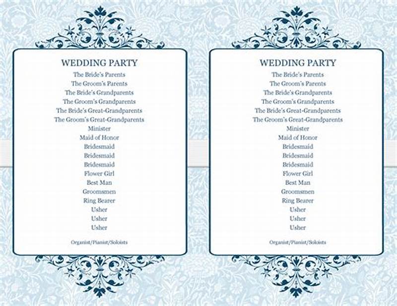 Template Wedding Program Examples