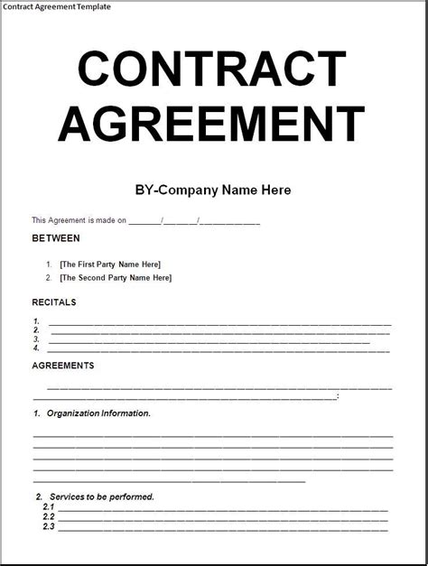 Templates For Contracts