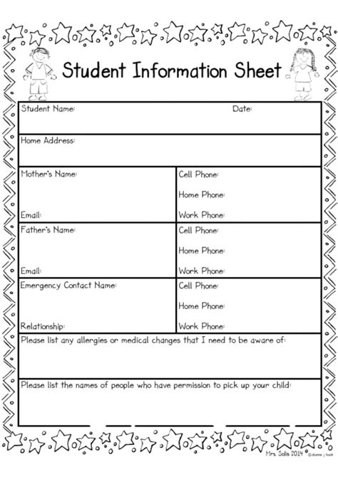 Templates For Information Sheets