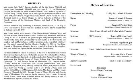 Templates For Obituaries