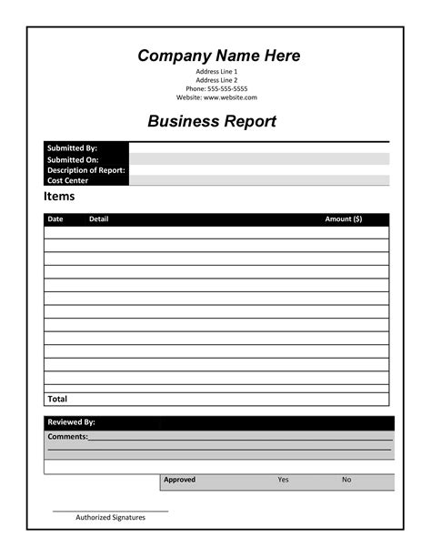 Templates For Reports