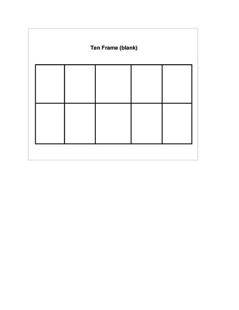 Ten Frame Printable