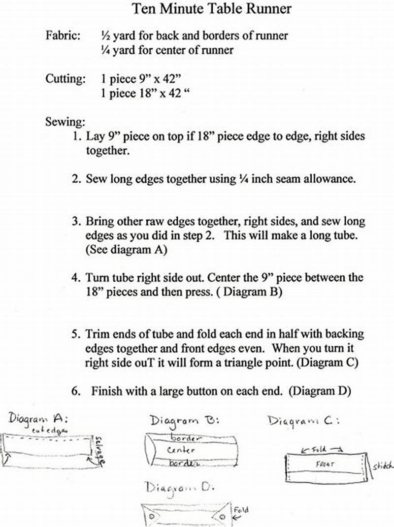 Ten Minute Table Runner Free Pattern