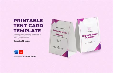 Tent Card Template For Word
