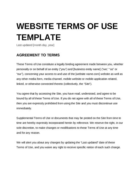 Terms Of Use Template