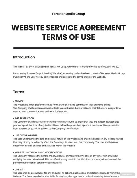 Terms Of Use Website Template