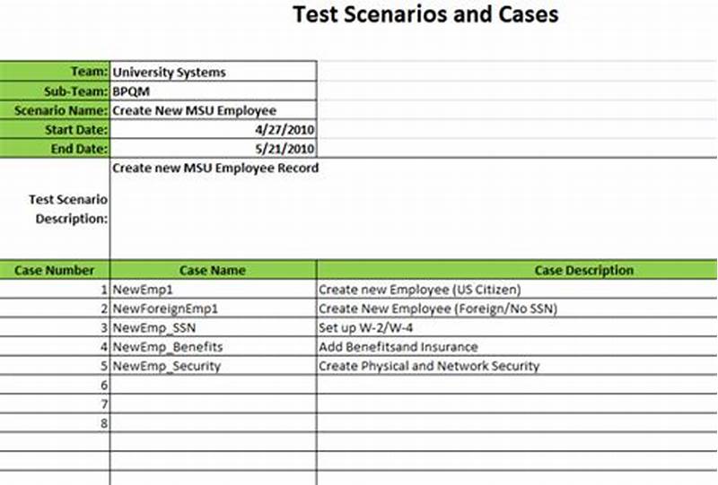 Test Scenario Template In Software Testing