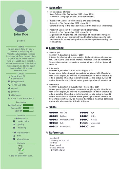 Tex Resume Template