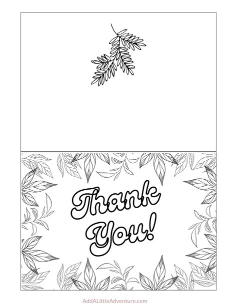 Thank You Card Printable Coloring