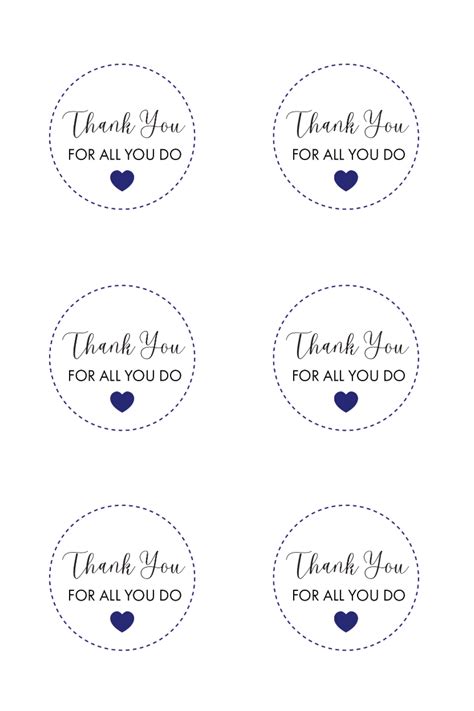 Thank You For All You Do Printable Tags
