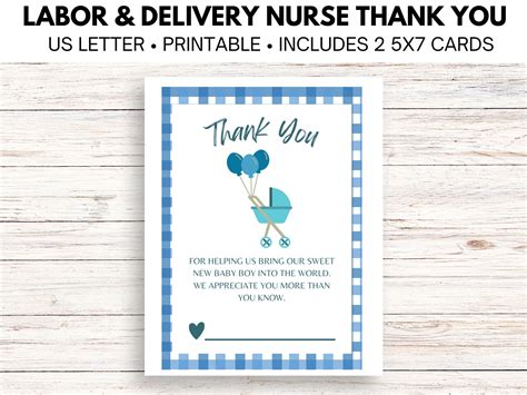 Thank You Notes To Labor And Delivery Nurses Printable