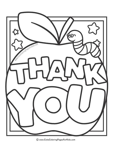 Thank You Teacher Coloring Pages Printable