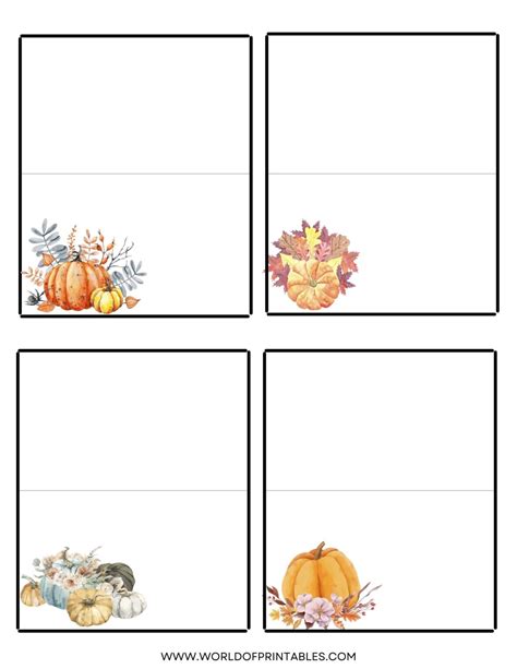 Thanksgiving Free Printable Place Cards