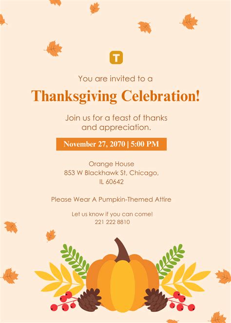 Thanksgiving Invitation Template