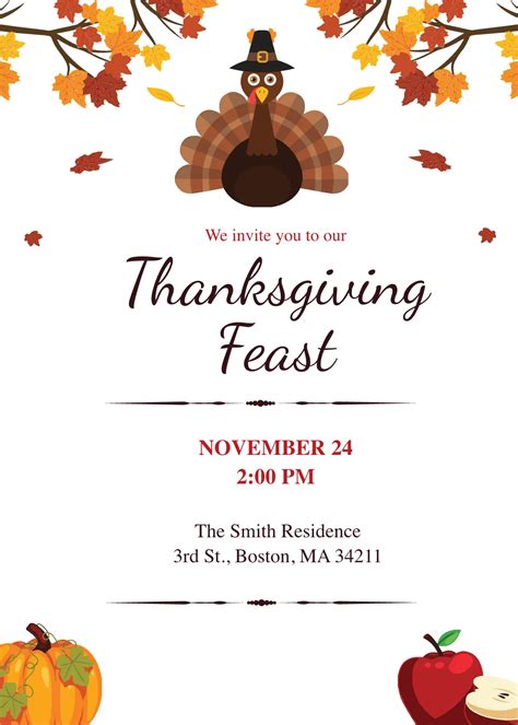 Thanksgiving Invite Template Free