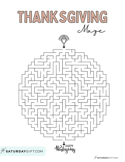Thanksgiving Maze Printable