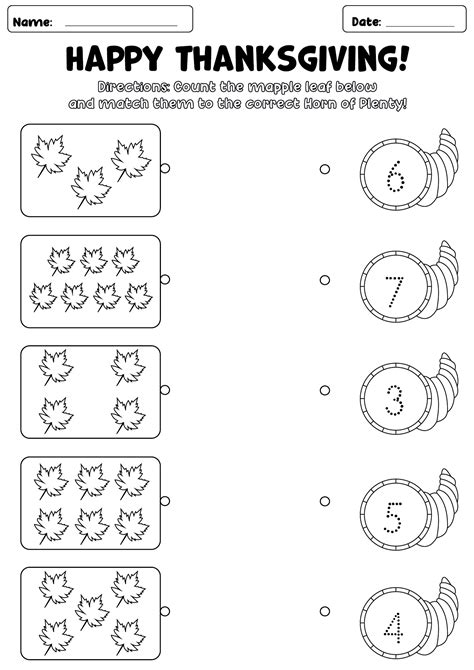 Thanksgiving Printable For Kindergarten