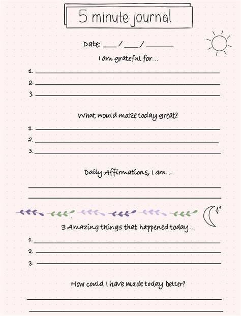 The 5 Minute Journal Template
