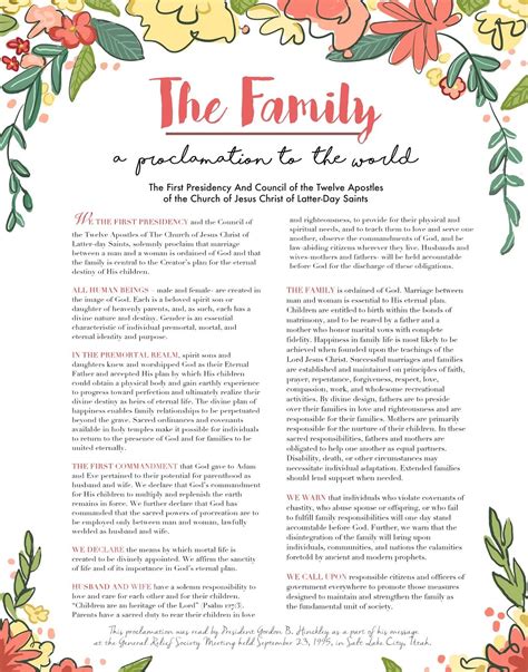 The Family A Proclamation To The World Printable
