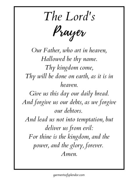 The Lords Prayer Printable Free