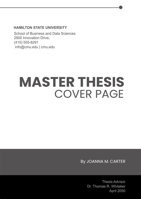 Thesis Cover Page Template