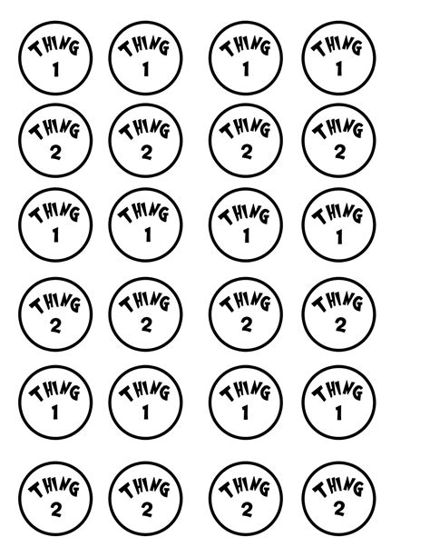 Thing 1 And Thing 2 Face Template