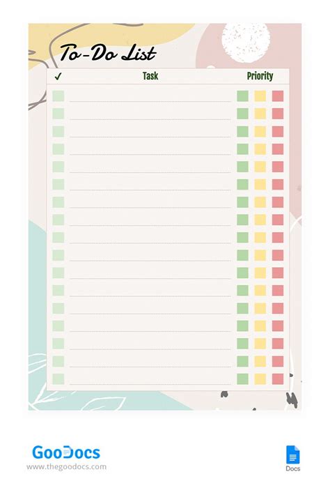 Things To Do List Template