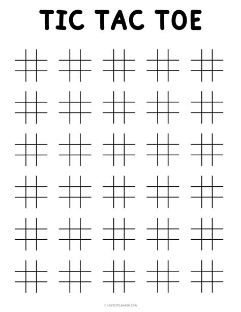 Tic Tac Toe Printable Free