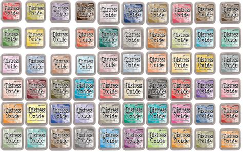Tim Holtz Distress Ink Colour Chart