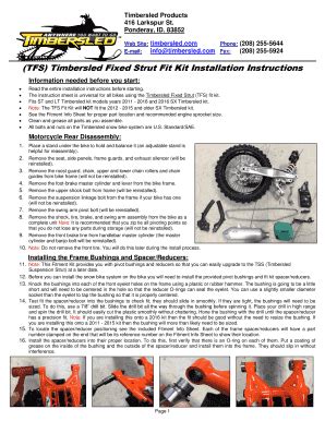 Timbersled Fit Kit Chart