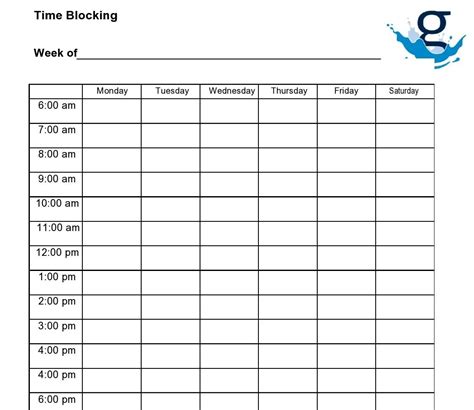 Time Blocking Template