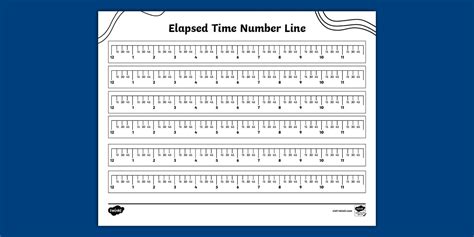 Time Number Line Printable 0-60 With Tick Marks