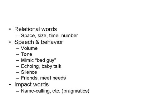 Time Relational Words