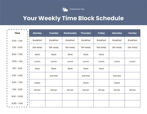 Time Schedule Template