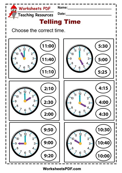 Time Worksheets Printable