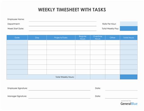 Timesheet Templates Free