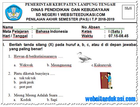Tips to score well in UAS Bahasa Indonesia Kelas 1 Semester 1