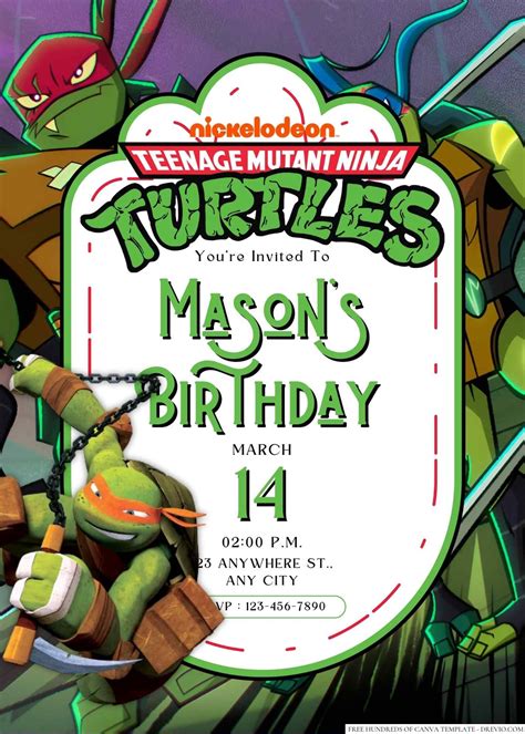 Tmnt Invitation Templates