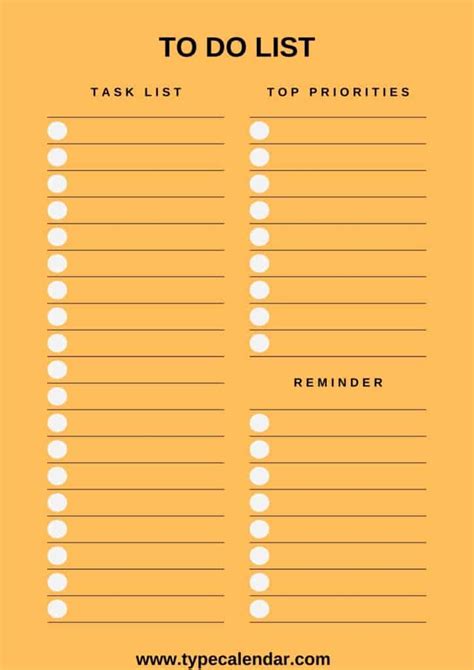 To Do Checklist Template Free