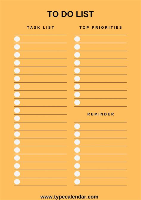 To Do List Sheet Template