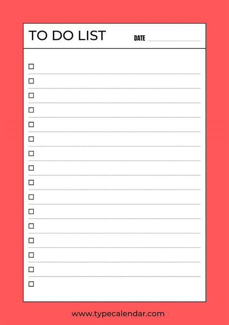 To-do List Template Word Free Download